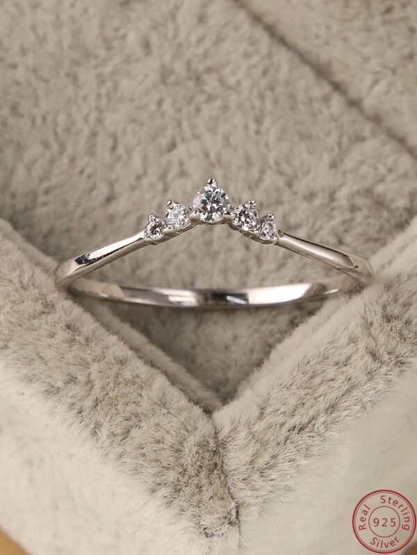 2e407e6328c9506d New 100% S Sterling Sier European and American Fashion Crown Diamond Versatile Forest Style Women's Zircon Ring