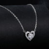 Bamoer U 0.5CT Moissanite Necklace Heart Diamond Pendant Adjustable Choker for Women Sterling Sier Wedding Lover Gift