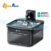 DownyPaws 2.5L Automatic Stainless Steel Cat Water Fountain 4000mAh Wireless Pet Drinker Battery & Sensor 2 in 1 Dispenser