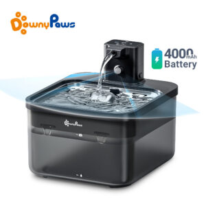 2e46faafff4ece28 DownyPaws 2.5L Automatic Stainless Steel Cat Water Fountain 4000mAh Wireless Pet Drinker Battery & Sensor 2 in 1 Dispenser