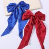 2Pcs/Set Elegant Bow Ribbon Women Fashion Solid Bowknot Satin Hairpin Barrettes Girls Ponytail Clip Hair Accessories