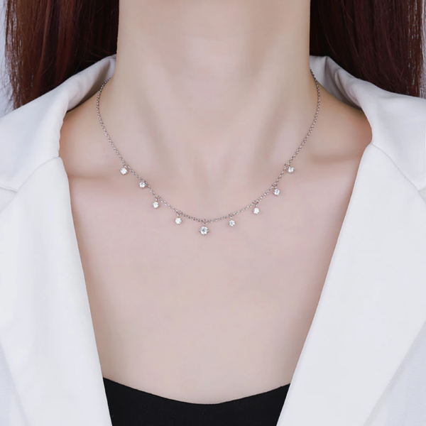 Serenity Day 1.1cttw D Color 4mm 5mm Full Moissanite Pendant Necklace For Women S Sier GRA Certificate Diamond Fine Jewelry