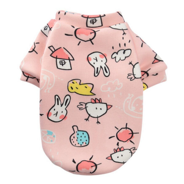 Pet Costume Cute Cotton Cartoon Printed Dog Cat Coat Pullover Soft Dogs Cats Sweatshirt Pets Clothing Outfits