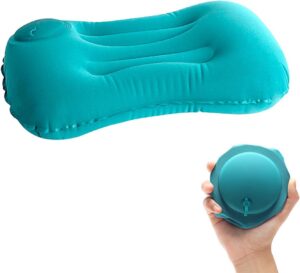 Ultralight Camping Travel Pillow Compressible, Compact, Comfortable, Ergonomic Inflating Pillows for Neck Lumbar Support While Camp, Hiking, Backpacking