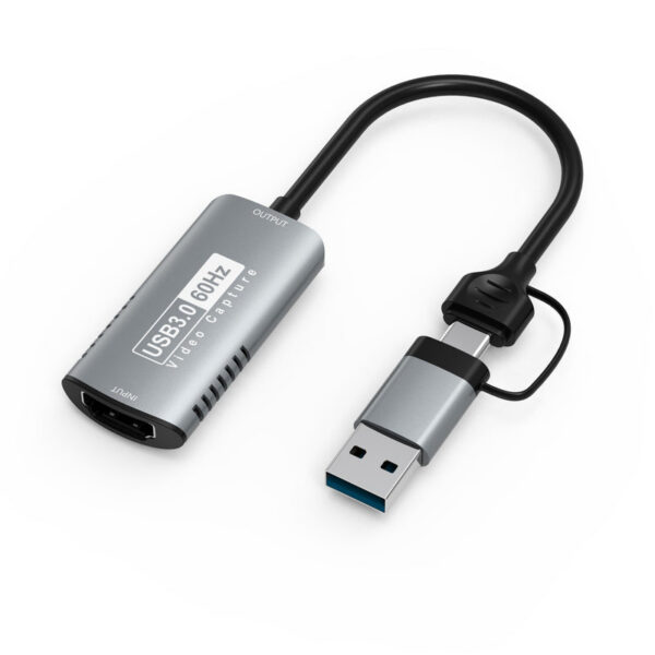 2e5bf68f340435f3 1080P@30Hz/60Hz Recording 4K HD Source to USB/Type-C 2in1 Video Capture Card for Laptop PC Xbox Game Camera Live Streaming