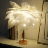 2e5d5fe97103fa70 LED Feather Table Lamp Night Light USB Operated Remote Control Bedside Lamps For Home Living Room Bedroom Wedding Party Decor