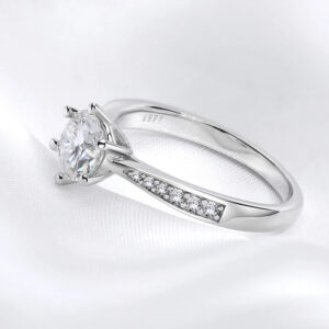 Smyoue Real 0.5-3CT Moissanite Wedding Ring for Women Sterling Sier Round Brilliant Diamond Solitaire Engagement Rings Gift
