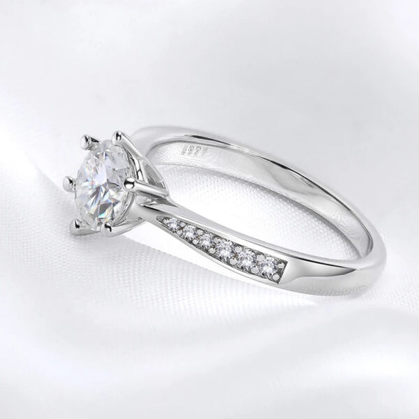 Smyoue Real 0.5-3CT Moissanite Wedding Ring for Women Sterling Sier Round Brilliant Diamond Solitaire Engagement Rings Gift