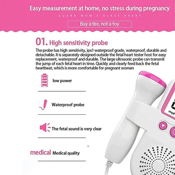 2e6ad3e716515682 Household Doppler Fetal Heart Rate Monitor for Baby Pregnancy Heartbeat Detector LCDdisplay Pulse Meter No Radiation Stethoscope