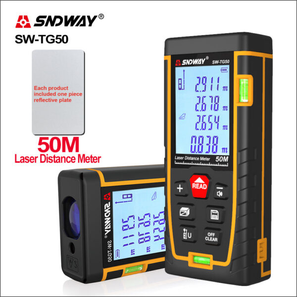 2e6efe564760f239 SNDWAY Rangefinder Laser Double Horizontal Bubble Distance Meter Range Battery-Powered Hand Tool Device SW-TG50 70 100 120