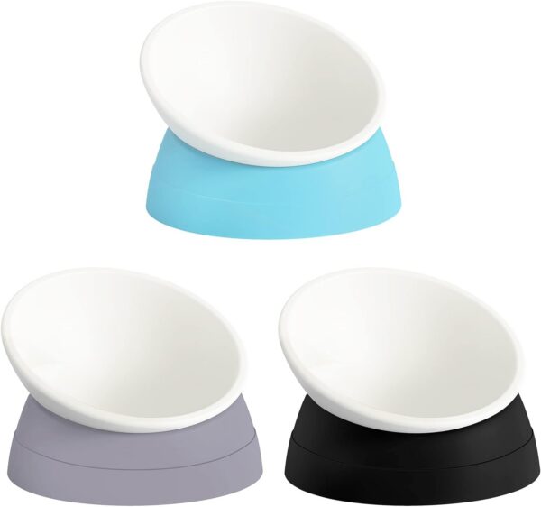 2e7c54cdb7a5830a 2Pcs Cat Bowls Elevated Cat Food Bowl Adjustable Cat Dish Anti-Slip and Anti-Noise Raised Cat Bowl Protecting Pet’s Spine Thickened Plastic Bowl Suitable for Indoor Cats, 17 Oz