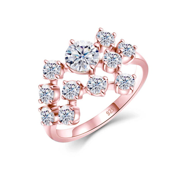 Szjinao Certified Total Is 1.5ct Full Moissanite Ring Woman With Many Stones Sier Infinity Trend Jewelry For Engagement New In