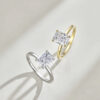 2e81fa2478a776ba Vinregem Crushed Ice Cut 6*8 MM Lab Sapphire Gemstone 18K Gold Plated 925 Sterling Silver Engagement Ring for Women Jewelry Gift