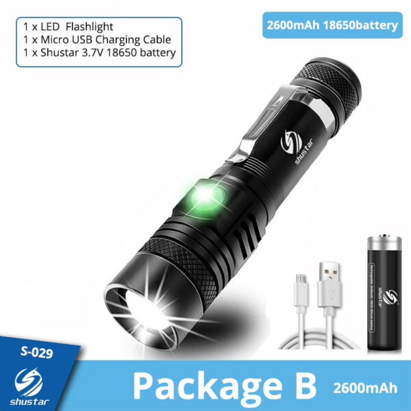 2e830a1d6a7e1bd0 High Power Led Flashlights Zoomable Camping Torch With T6 LED Lamp Beads Waterproof 4 Lighting Modes Multi Function USB Charger