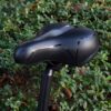2e8c3caf1864f066 Hollow Breathable Bicycle Men Women MTB Road Saddle Shock Absorbing Comfortable Big Butt Bike Seat Safety Warning