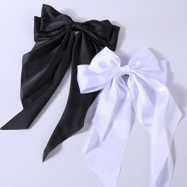2Pcs/Set Elegant Bow Ribbon Women Fashion Solid Bowknot Satin Hairpin Barrettes Girls Ponytail Clip Hair Accessories
