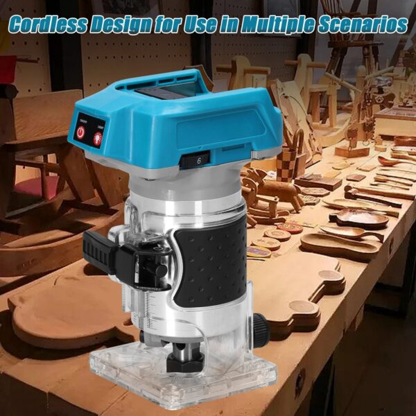 2e97890acb89e061 Woodworking Electric Trimmer Brushless Trimming Machine Wood Router Milling Engraving Slotting Machine For Makita 18V Battery
