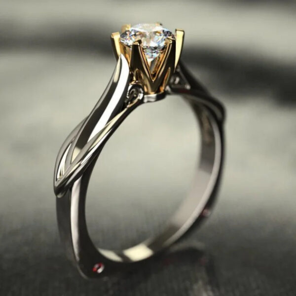 Pure Gold Ring for Women Natural Moissanit Rings with Gemstones Beautiful Jewelry Couples Wedding Accessories New Trend