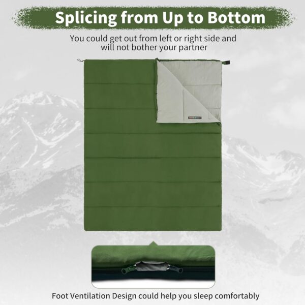 Naturehike Sleeping Bags for Adults, Lightweight Rectangular Spliceable 3 Season Sleeping Bag, for Outdoor Camping, Hiking