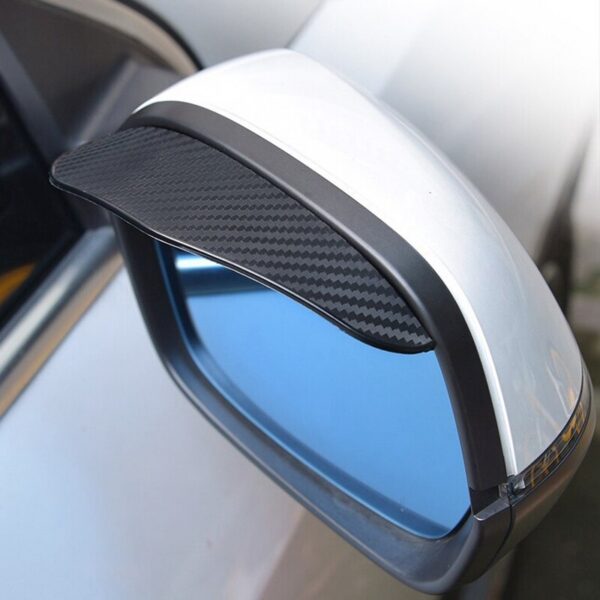 2PCS Rearview Eyebrow Carbon Fiber Pattern Car Universal Reversing Mirror Rain Shield