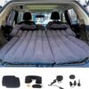 Inflatable SUV Air Mattress 3 in 1 Thickened Flocking Inflatable Car Camping Travel Air Mattress with 2 Pillows & Air Pump,Portable Car Sleeping Bed for SUV|MPV|Minivan