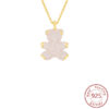 2ebf1d1ff15ccf52 New Sier 3D Full Diamond Teddy Bear Necklace