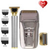Men Electric Trimmers Set USB Rechargeable Hair Clipper Retro Double Cutter Head Shaver Beard Razor Haircut hine X0625