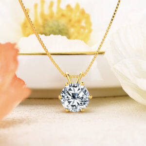 2ed53628761f1dfd ANZIW Classic 2.0CT 3.0CT Moissanite Pendant Necklace for Women Sparking Diamond Necklaces Sier Jewelry Engagement Gifts
