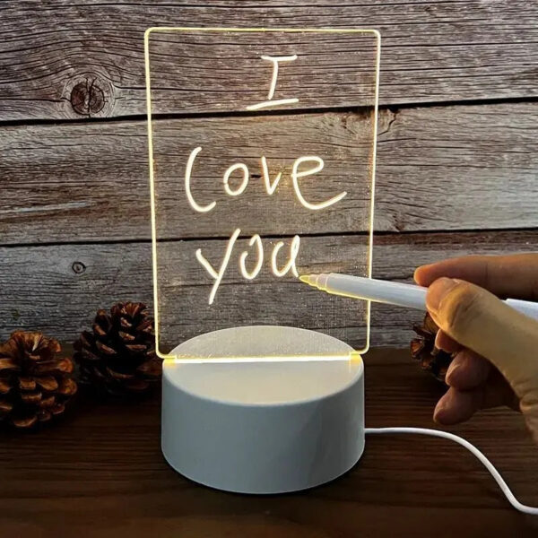 2ee18caad6386455 Note Creative Led USB Message Board Holiday Light With Pen Gift For Children Girlfriend Decoration Night Lamp