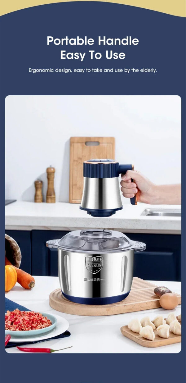 2ef5e0b53397c131 20226 Electric Meat Grinders 5L Food Crusher Stainless Steel Multifunctional Vegetable Slicer Processor Chopper Kitchen Blenders