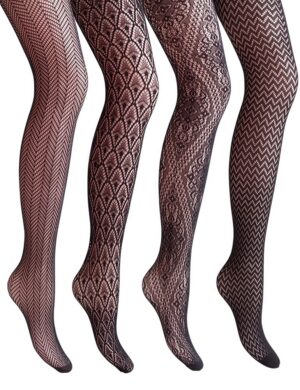 2effe94e04611962 VERO MONTE Women Patterned Fishnet Tights Black Fishnets Net Stockings Pantyhose