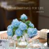 GREENTIME 13” Artificial Hydrangea Flowers Faux Hydrangea Bouquet with 7 Head 3.15” Tiny Hydrangea for Wedding Bouquet Party Home Decor DIY Baby Shower Centerpieces Tables Decoration(Blue)