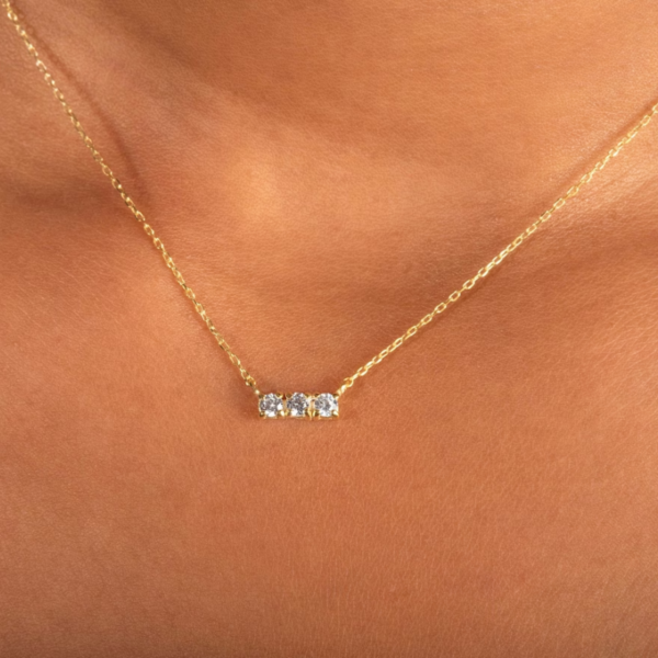 2f012c0eb32e8e1b 100% Diamond Pendant Necklace for Women Round Cut 0.3carat 3-stones Moissanite Sier Jewelry Valentine Day Gift