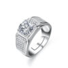 2f126ae32cfb4895 Business temperament GRA ring two caramosanshi heart eight arrow cutting fashion domineering star diamond man jewel