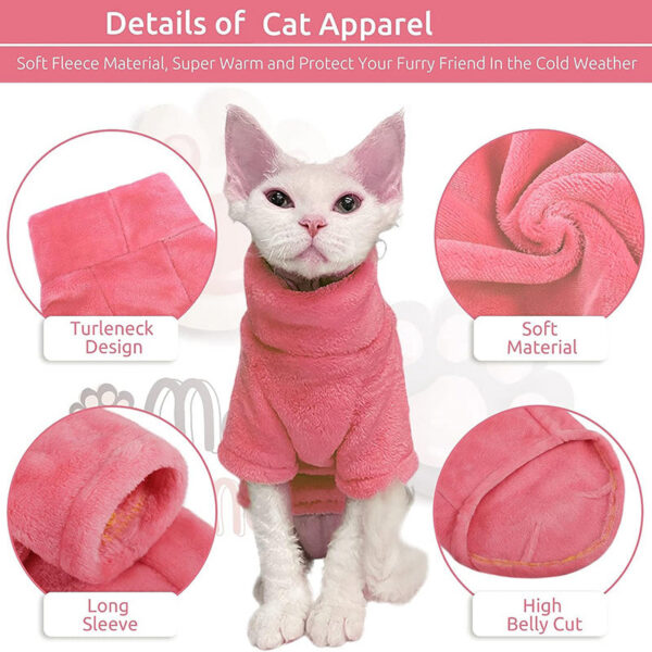 2f1acaacbe1fce6b Turtleneck Sweater Coat Winter Warm Hairless Clothes Soft Fluff Pullover Shirt for Maine-Coon Cat Chihuahua Pet Clothing