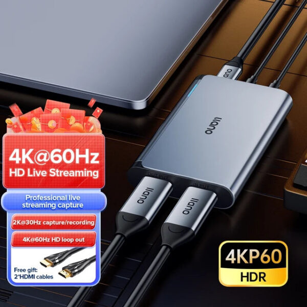 Llano 4K Audio Card, USB 3.0 HDMI Video Capture Device, Full HD 1080P for Game Recording, Live Streaming