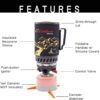 APG 1.4-Liter Camping Stove Cooking System Propane Butane Burner Outdoor Hiking Backpacking Camp Gas Stove Fast Boil Fuel Efficient Flash Cooking