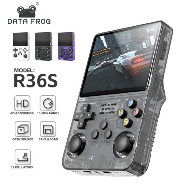 2f3663e89a4c091f Data Frog R36S Retro Handheld Game Console Linux System 3.5 Inch IPS Screen R35S Plus Portable Pocket Video Player