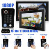 Fingerprint 5in1 Unlock Wifi Doorbell Video Intercom System For Home Doorphone Tuya Smart 1080P Touch Monitor Security Protect
