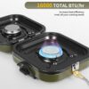 Naturehike Outdoor Camping Gas Stove Foldable 2 in 1 Burner with Grill Plate Portable Camping Gas Stove 2 Adjustable Burners Piezo Ignition Compatible with Isobutane Fuel Mix