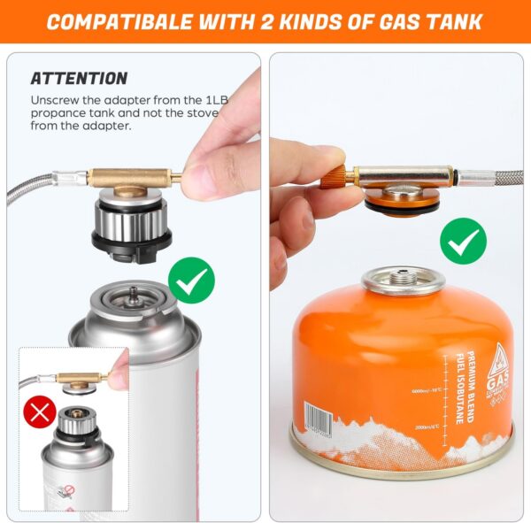 2f64d31f9bf5621f Odoland Campingkocher 3500W Gaskocher mit Piezozündung, Winddicht Gas Campingkocher für alle Schraubkartusche Gasbrenner, mit Adapter Faltbar Camping Kocher