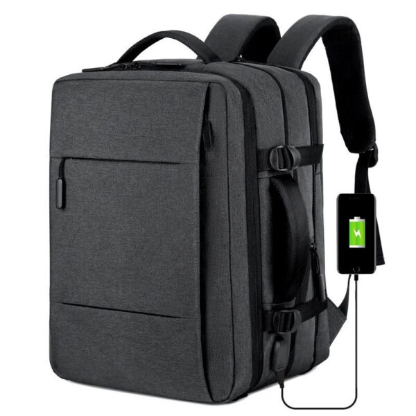 2f6680fb12564f35 Classic Travel Men Business School Expandable USB Bag Large Capacity Laptop Waterproof Fashion Backpack