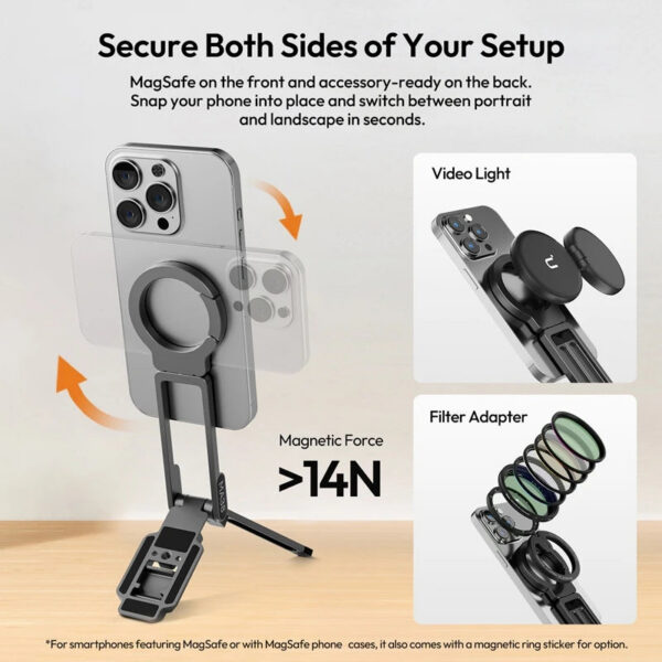 2f6764c58b128ebe Ulanzi MA38 Mobile Phone Photography Stand Selfie Stick Double Magnetic Overhead Tripod for Samsung Xiaomi Huawei iPhone Vivo