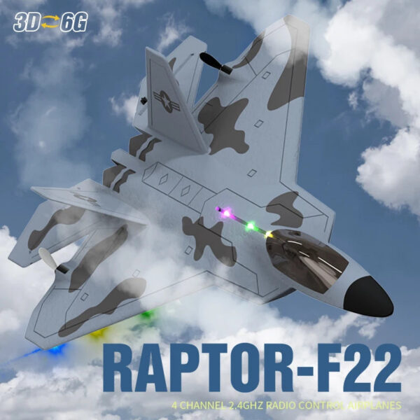 2f6cdeae1c1bb2bc 2024 New F22S 2.4G 4CH 3D6G RC Airplane Raptor F22 Warplane WLtoys A180 Upgrade Version LED Light With Gyroscope Out Door Toys
