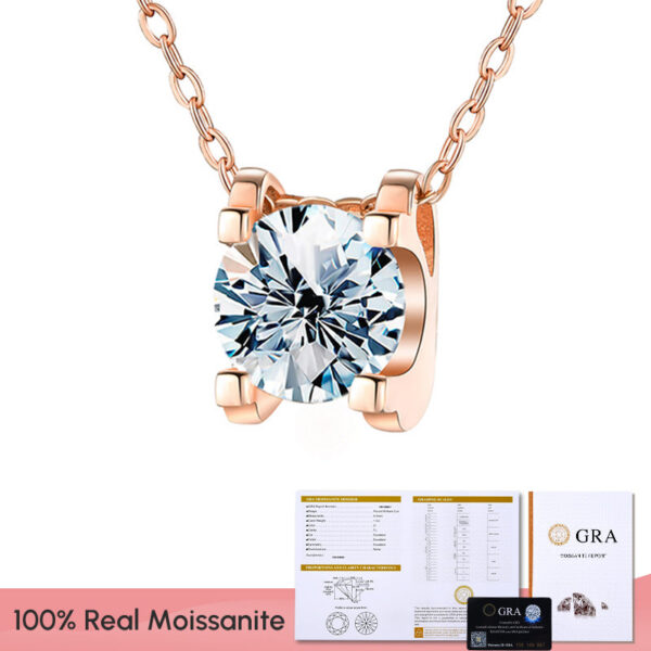 2f71318e53028234 GRA 1-2CT D Color Shiny Moissanite Diamond Pendant Chain for Women Sterling Sier Necklace Engagement Fine Jewelry