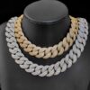 2f7fdf670785b66c Jewelry 22mm Diamond Chain Men Iced Out Bling CZ Sier/Gold Plated Rapper Hip Hop Thick Cuban Link Necklace Gift for Him