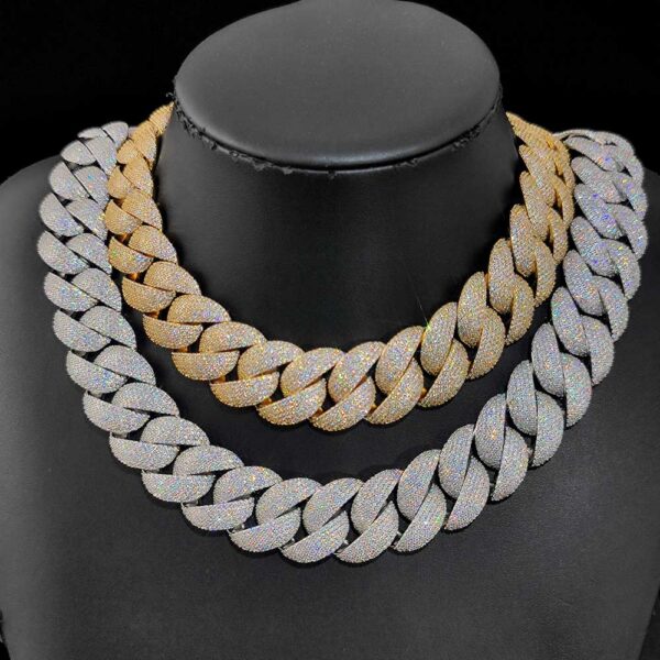 2f7fdf670785b66c Jewelry 22mm Diamond Chain Men Iced Out Bling CZ Sier/Gold Plated Rapper Hip Hop Thick Cuban Link Necklace Gift for Him