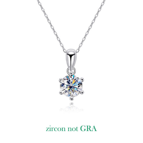 Smyoue D Color 0.5-5CT Moissanite Diamond Necklace for Women Round Pendant Birthday Gift S Sterling Sier Wedding Jewelry