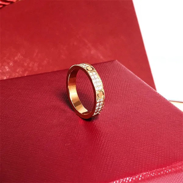 2f86659f70eb6004 Starry ring love rings nail Ring designer womens Titanium steel rose gold sier plated with full diamond for Man Rings wedding Engagement gift 4 5 6mm Multi size