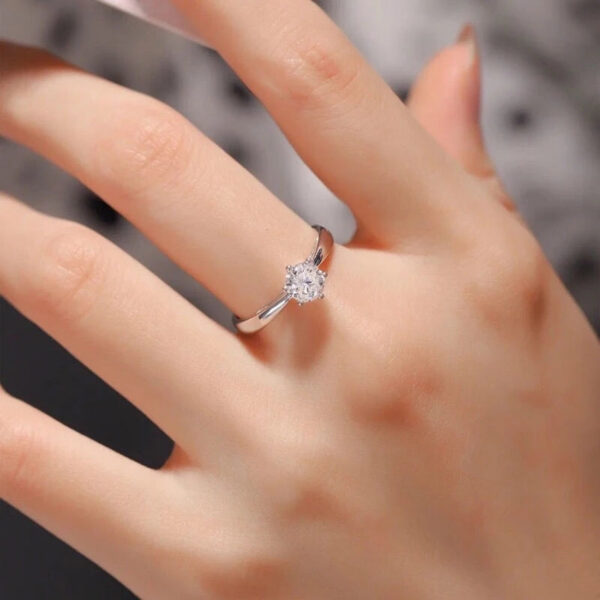 2fb1dccb0fd13266 NeeTim 0.3ct 4mm Moissanite Diamond Ring for Women S Sterling Sier with Gold Plated Eternity Band Wedding Party Jewelry